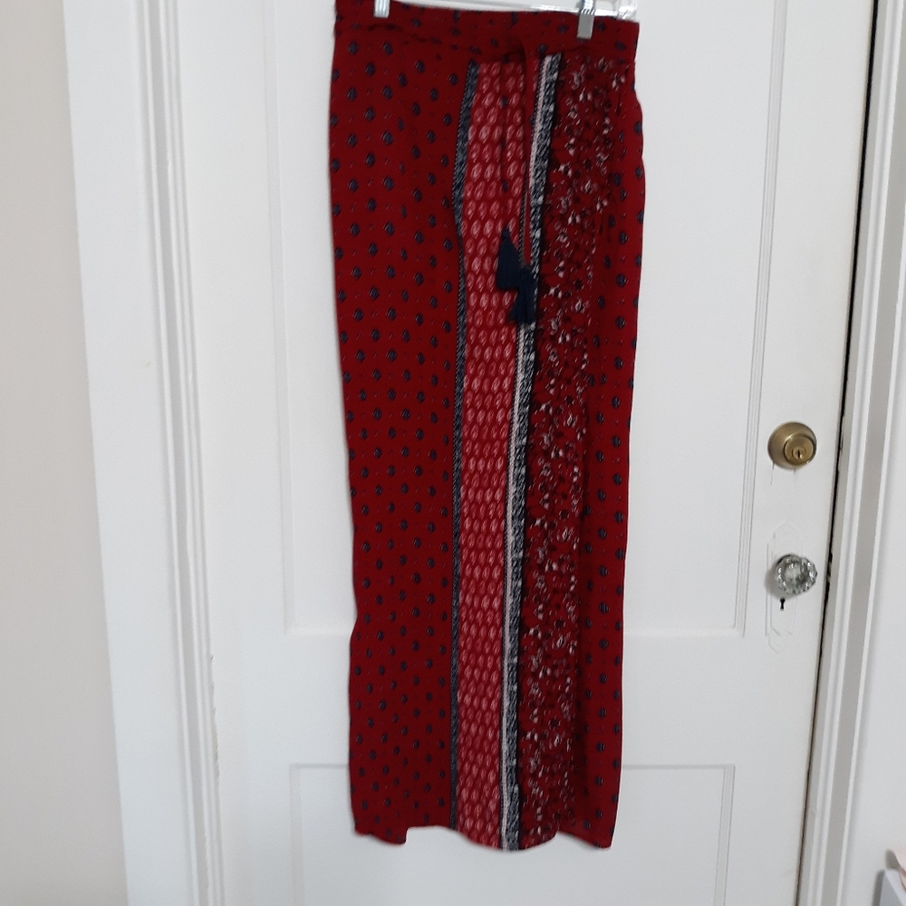 MAURICES  Maxi Boho Skirt Burgundy  Size Small
